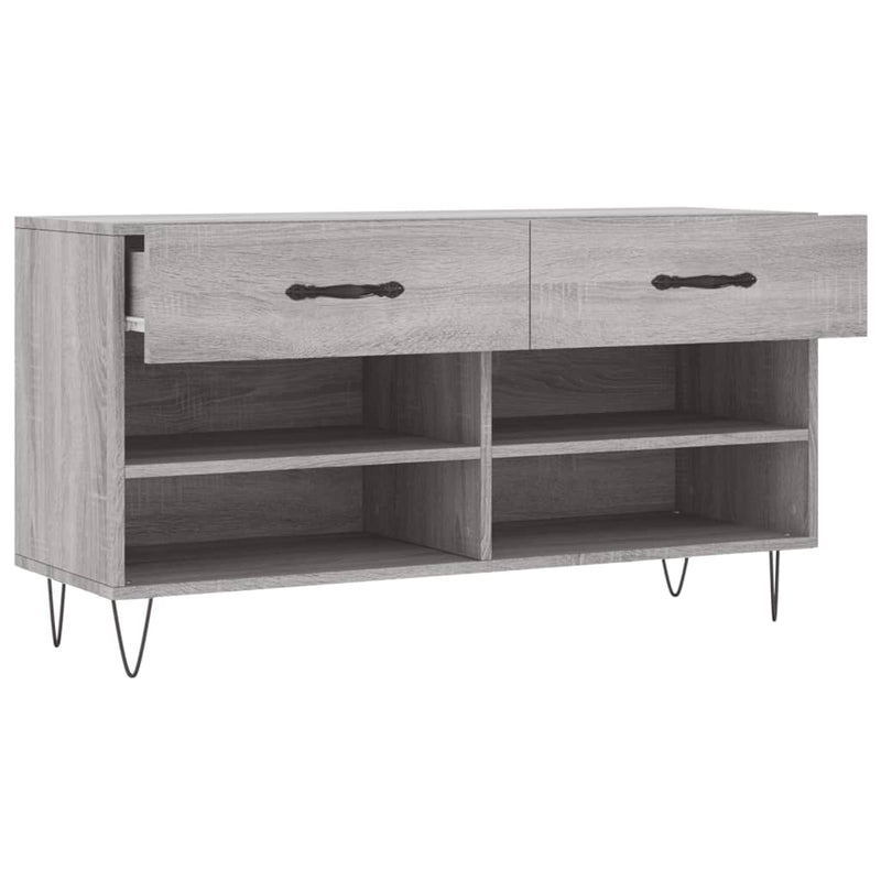 vidaXL szürke sonoma színű szerelt fa cipőpolc 102 x 35 x 55 cm