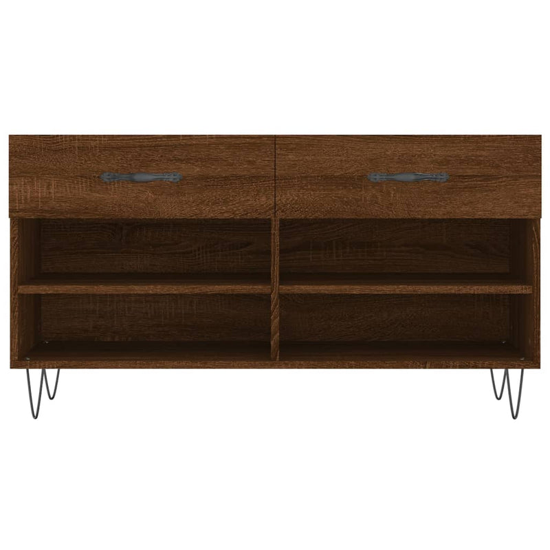 vidaXL barna tölgy színű szerelt fa cipőpolc 102x35x55 cm