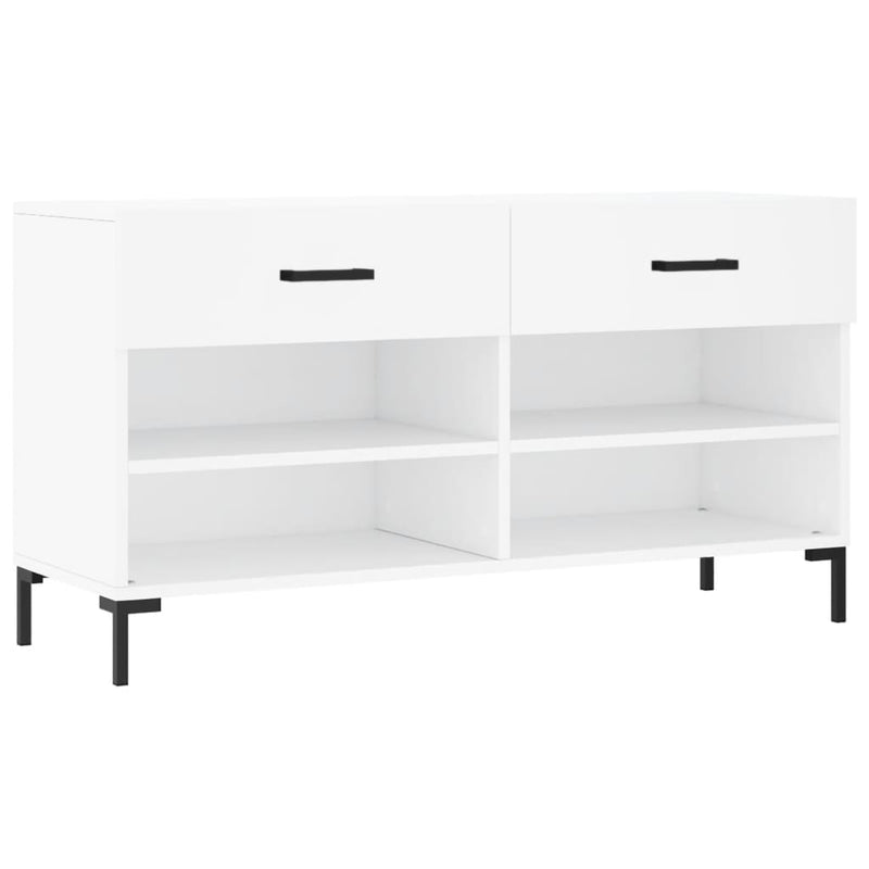 vidaXL fehér szerelt fa cipőpolc 102x35x55 cm
