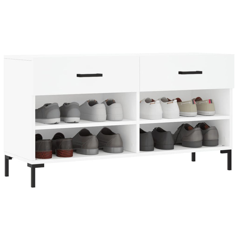vidaXL fehér szerelt fa cipőpolc 102x35x55 cm