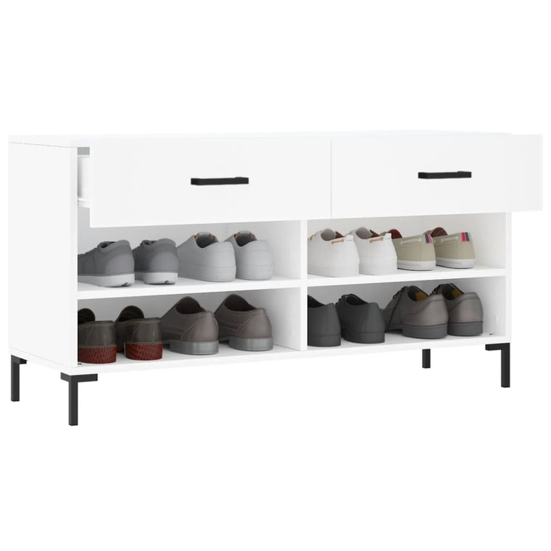 vidaXL fehér szerelt fa cipőpolc 102x35x55 cm
