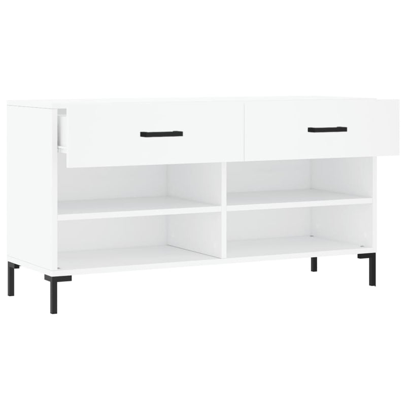 vidaXL fehér szerelt fa cipőpolc 102x35x55 cm