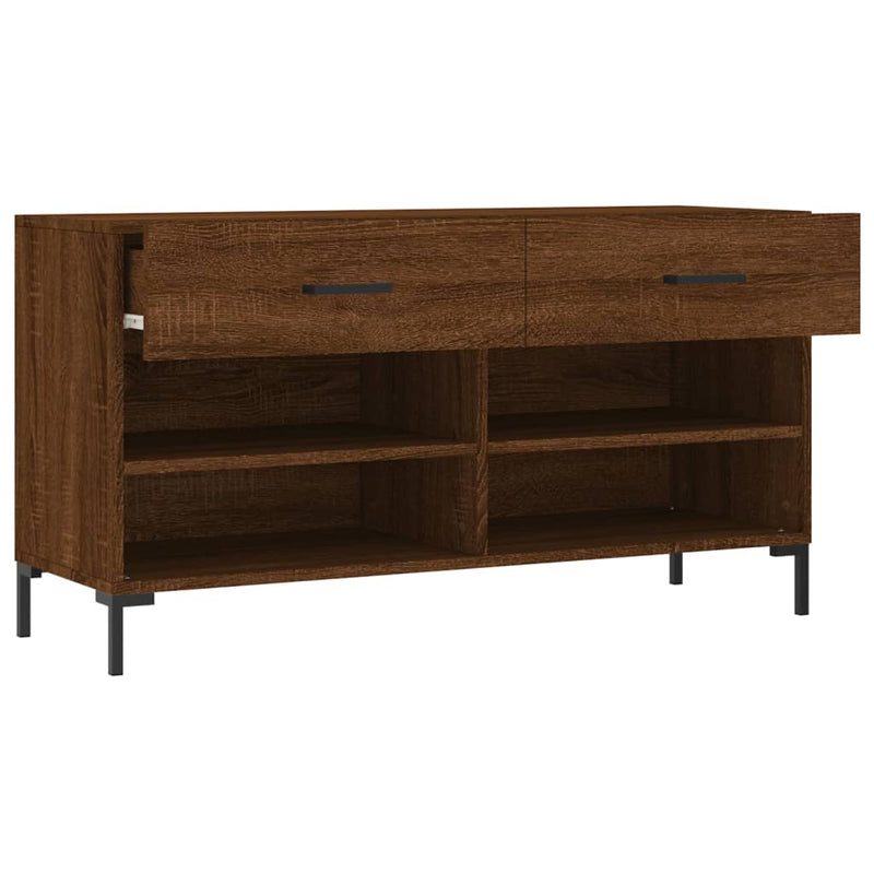 vidaXL barna tölgy színű szerelt fa cipőpolc 102x35x55 cm
