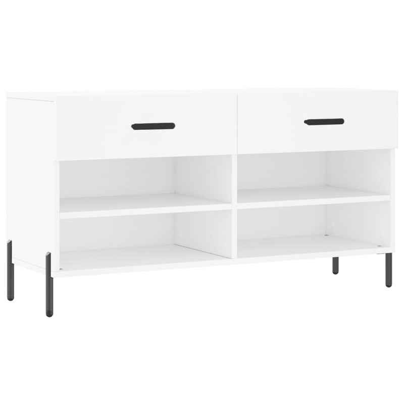 vidaXL fehér szerelt fa cipőpolc 102x35x55 cm