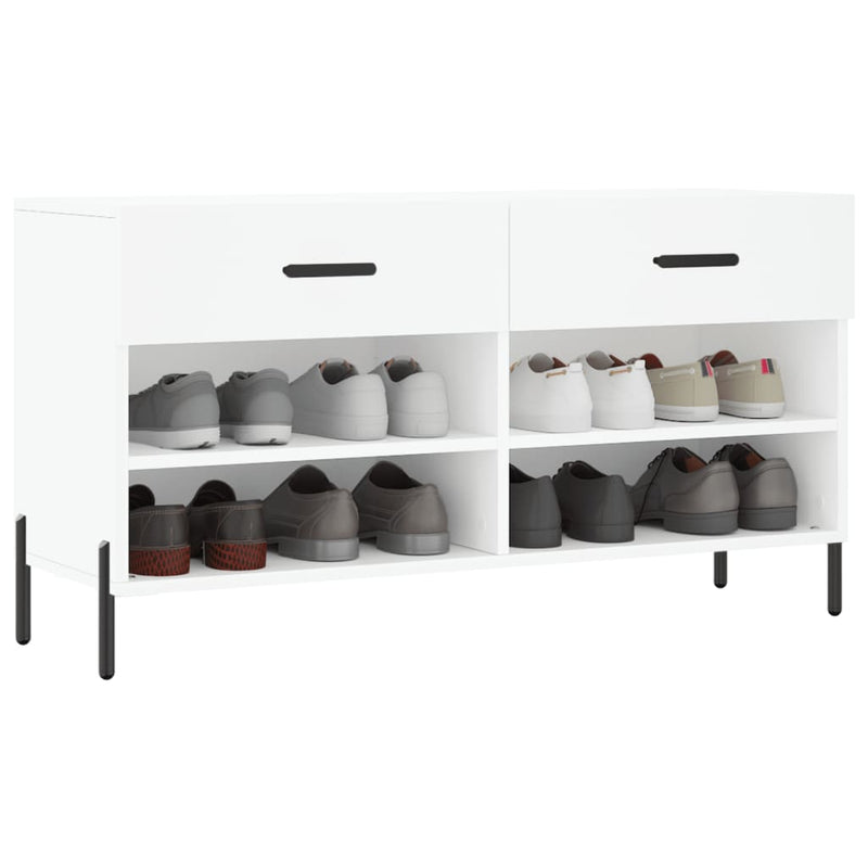vidaXL fehér szerelt fa cipőpolc 102x35x55 cm