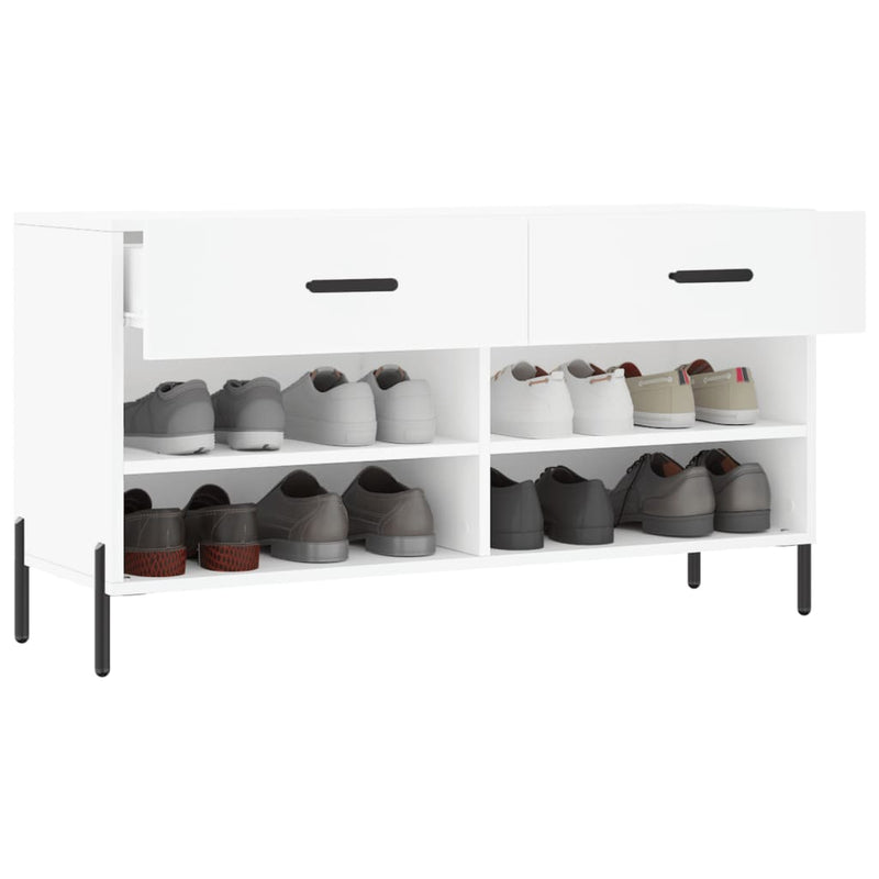 vidaXL fehér szerelt fa cipőpolc 102x35x55 cm