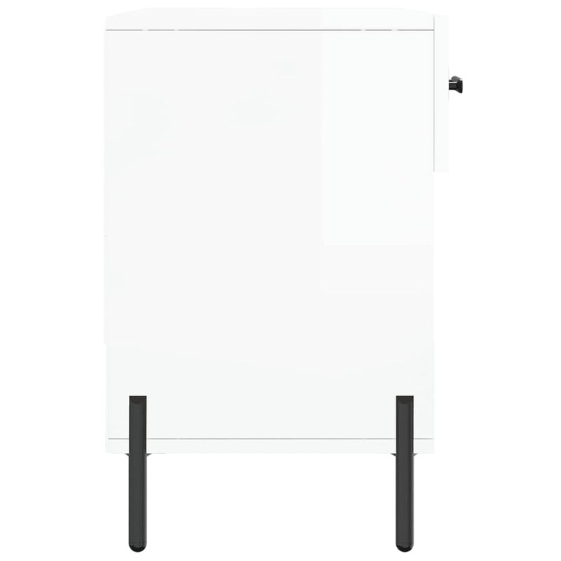 vidaXL magasfényű fehér szerelt fa cipőpolc 102x35x55 cm