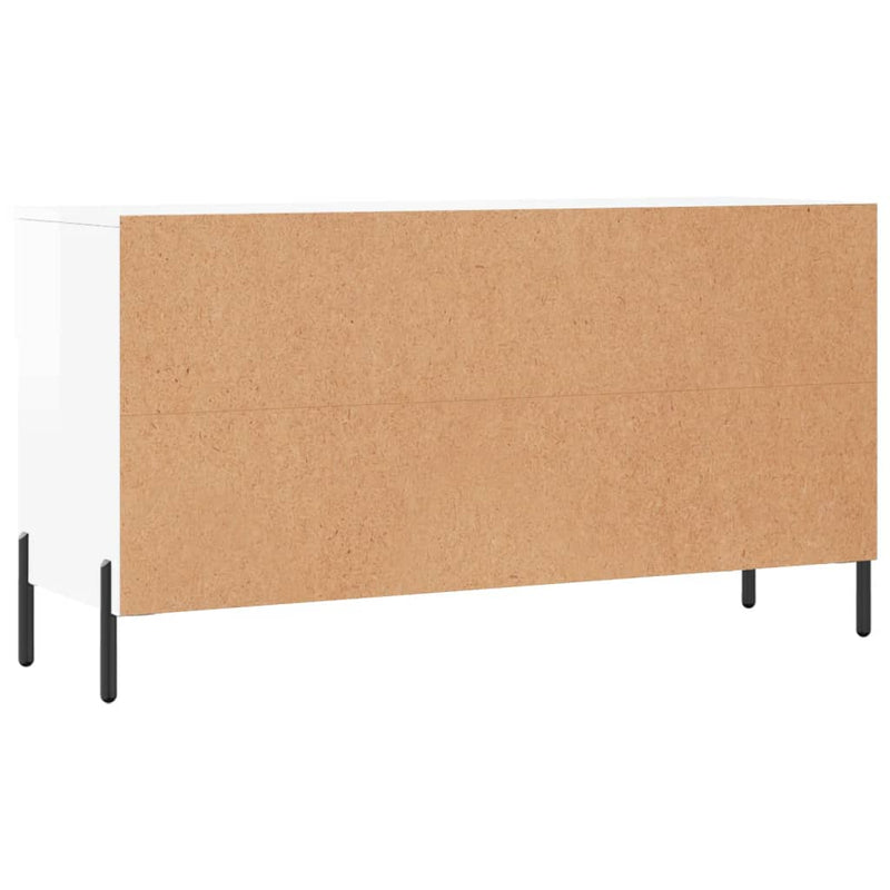 vidaXL magasfényű fehér szerelt fa cipőpolc 102x35x55 cm
