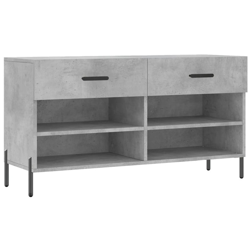vidaXL betonszürke szerelt fa cipőpolc 102 x 35 x 55 cm