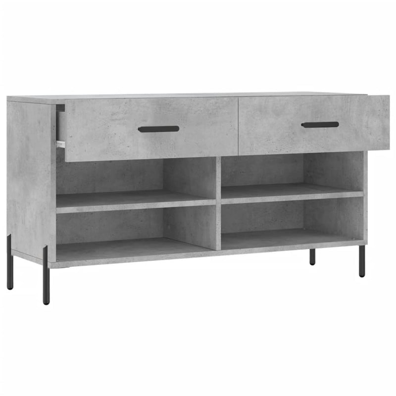 vidaXL betonszürke szerelt fa cipőpolc 102 x 35 x 55 cm