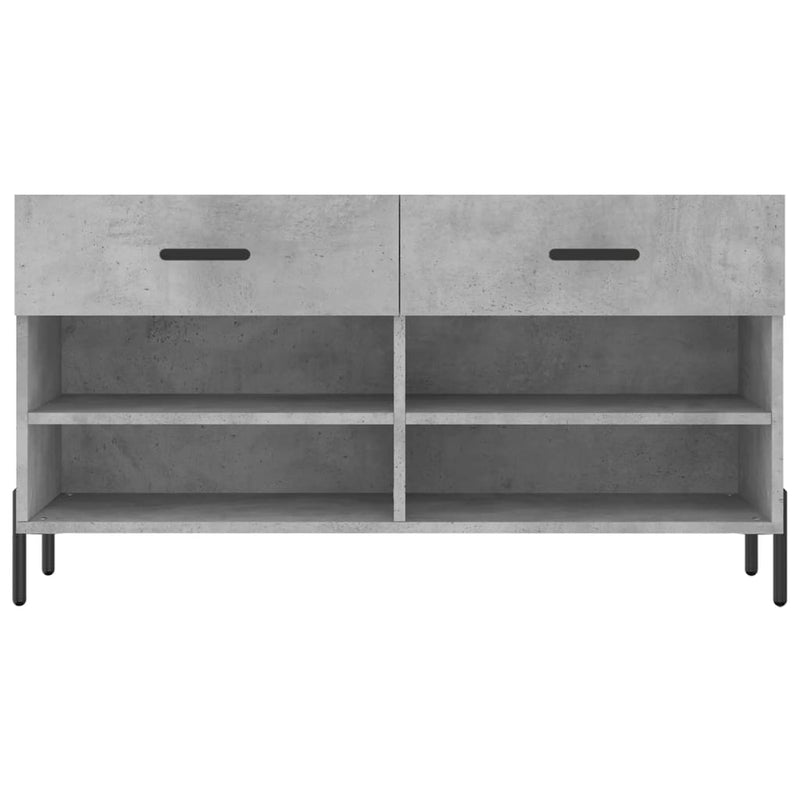 vidaXL betonszürke szerelt fa cipőpolc 102 x 35 x 55 cm