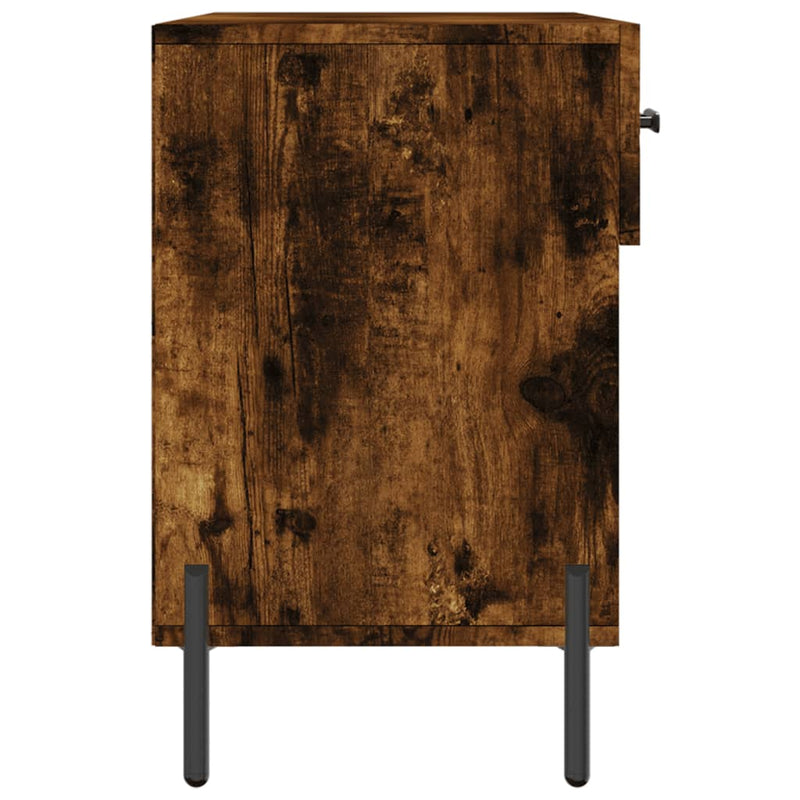 vidaXL füstös tölgy színű szerelt fa cipőpolc 102x35x55 cm