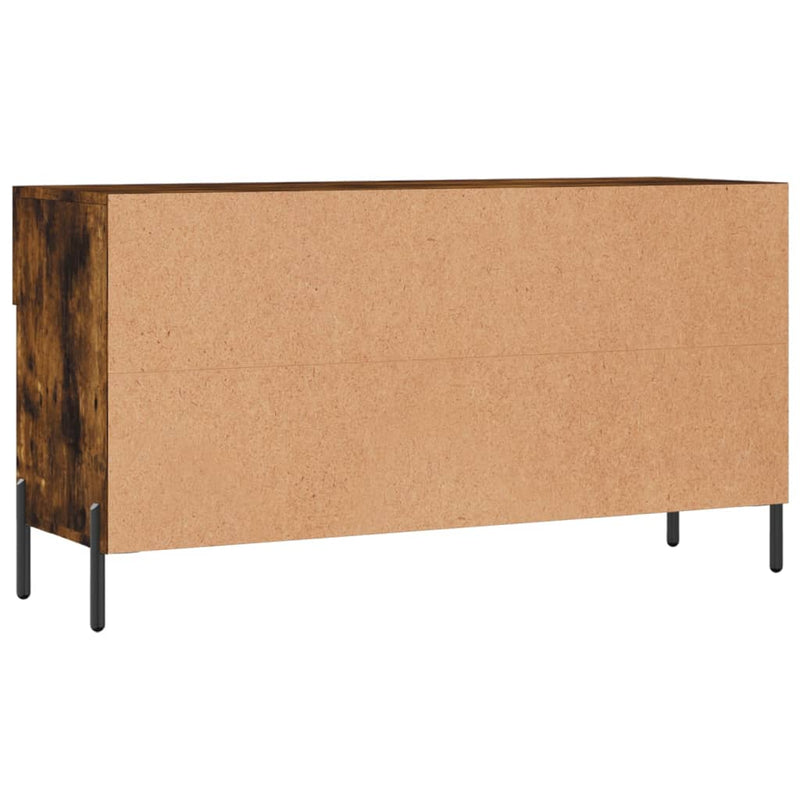 vidaXL füstös tölgy színű szerelt fa cipőpolc 102x35x55 cm