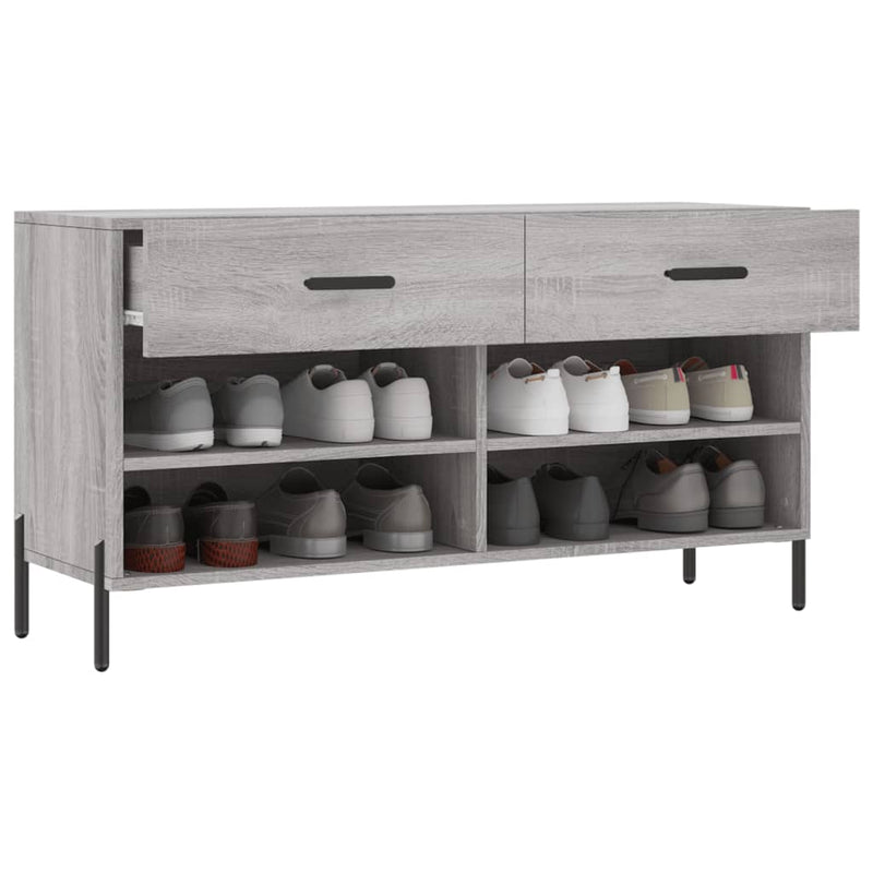 vidaXL szürke sonoma színű szerelt fa cipőpolc 102 x 35 x 55 cm