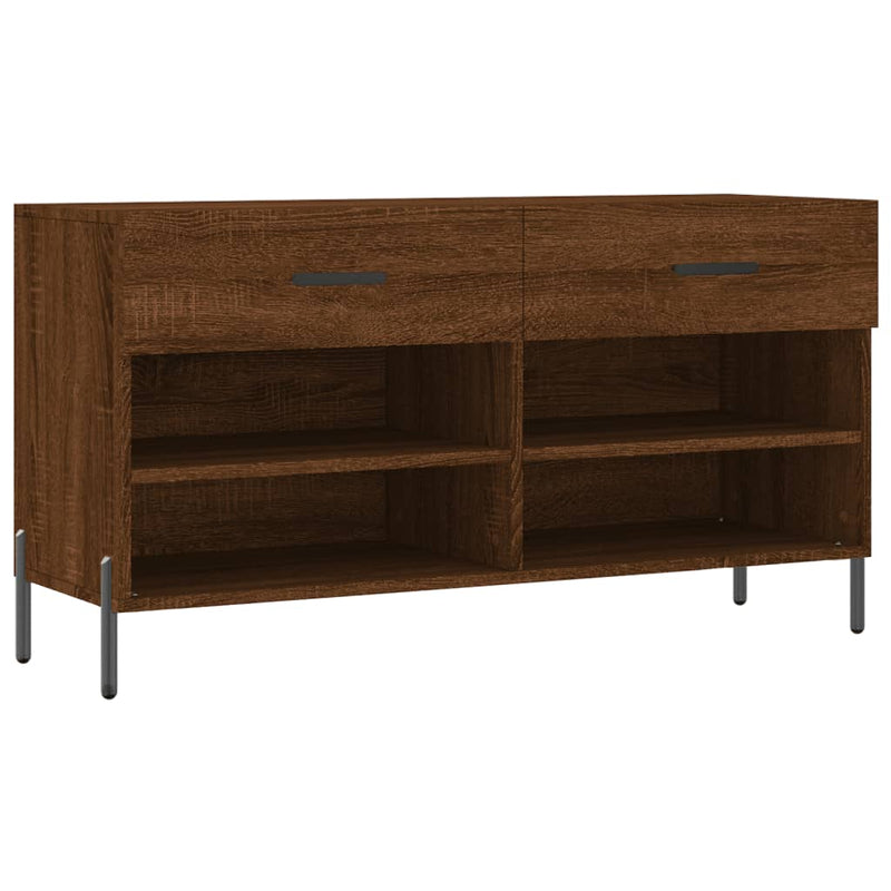 vidaXL barna tölgy színű szerelt fa cipőpolc 102x35x55 cm