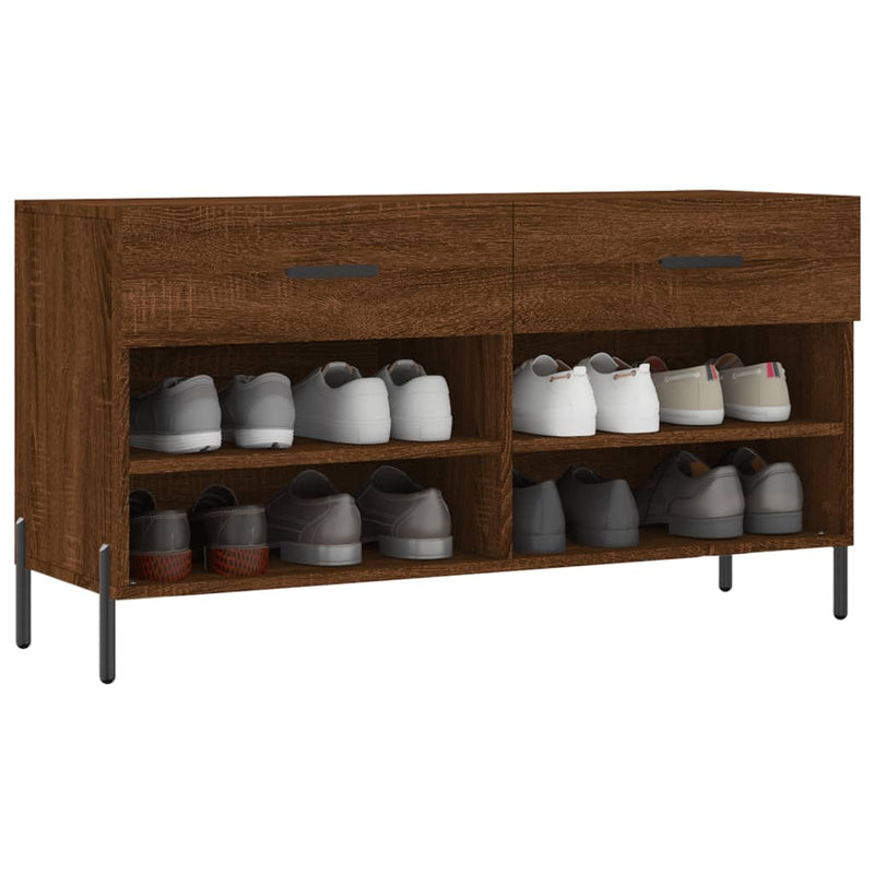 vidaXL barna tölgy színű szerelt fa cipőpolc 102x35x55 cm