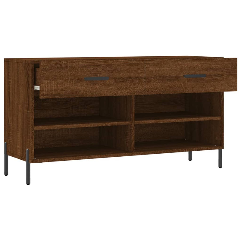vidaXL barna tölgy színű szerelt fa cipőpolc 102x35x55 cm