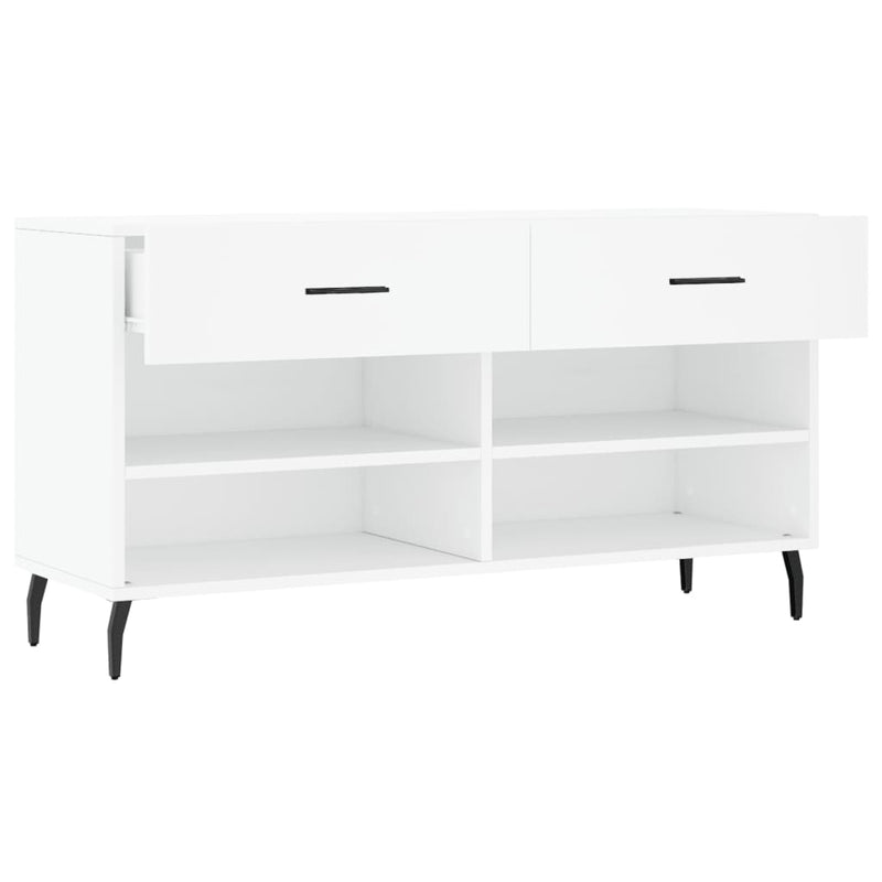 vidaXL fehér szerelt fa cipőpolc 102x35x55 cm