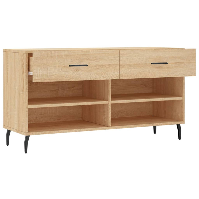 vidaXL sonoma tölgy színű szerelt fa cipőpolc 102x35x55 cm