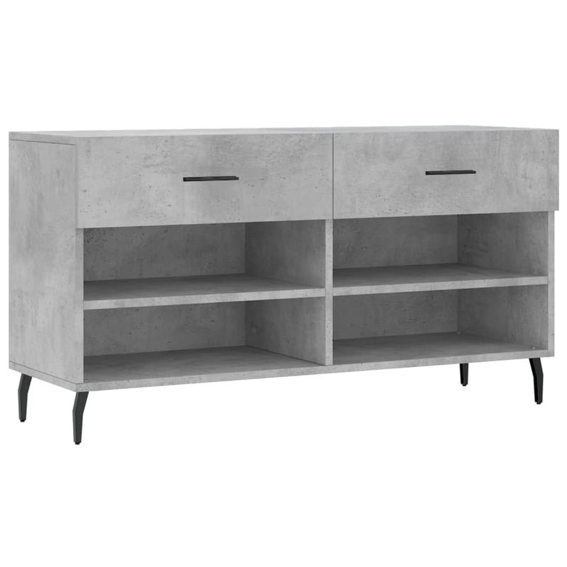 vidaXL betonszürke szerelt fa cipőpolc 102 x 35 x 55 cm