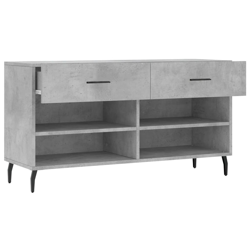 vidaXL betonszürke szerelt fa cipőpolc 102 x 35 x 55 cm
