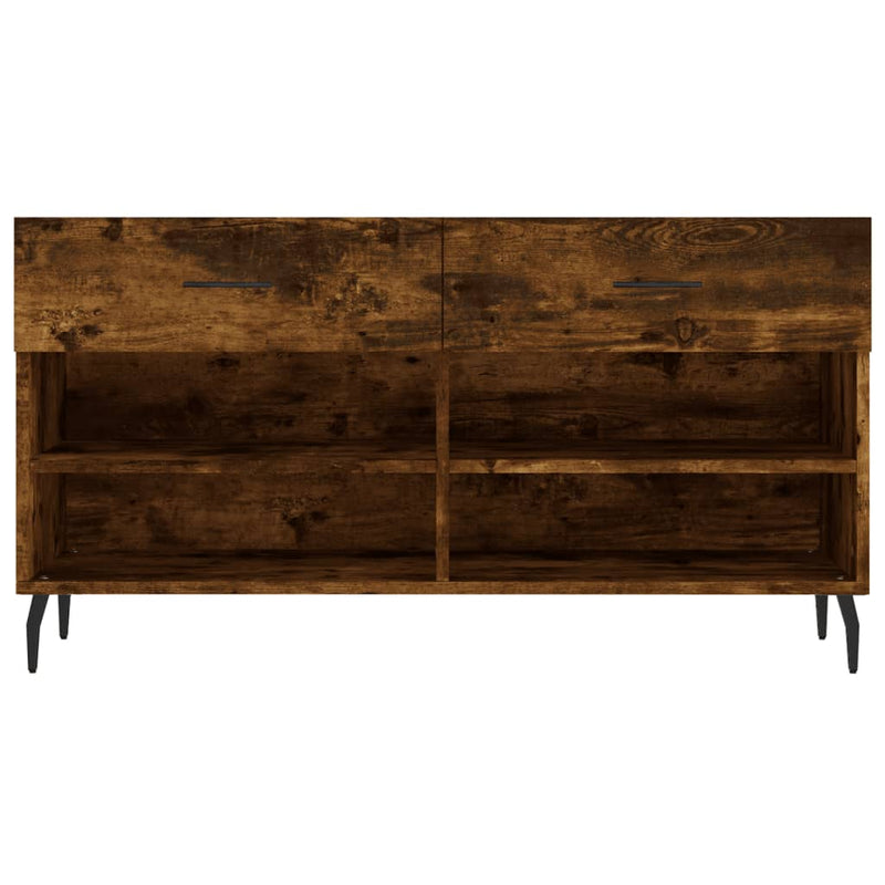 vidaXL füstös tölgy színű szerelt fa cipőpolc 102x35x55 cm