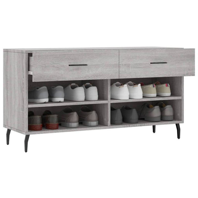 vidaXL szürke sonoma színű szerelt fa cipőpolc 102 x 35 x 55 cm