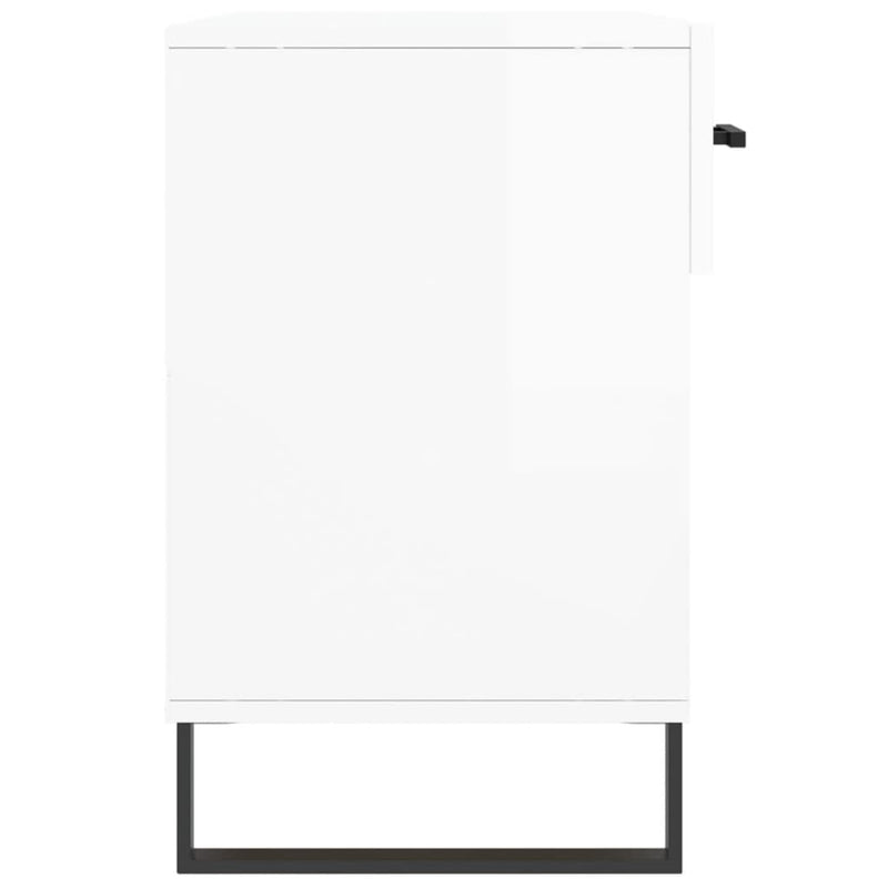 vidaXL magasfényű fehér szerelt fa cipőpolc 102x35x55 cm