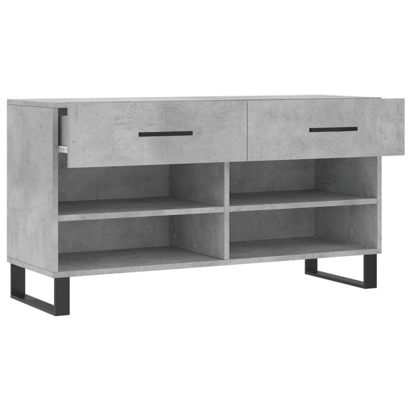 vidaXL betonszürke szerelt fa cipőpolc 102 x 35 x 55 cm