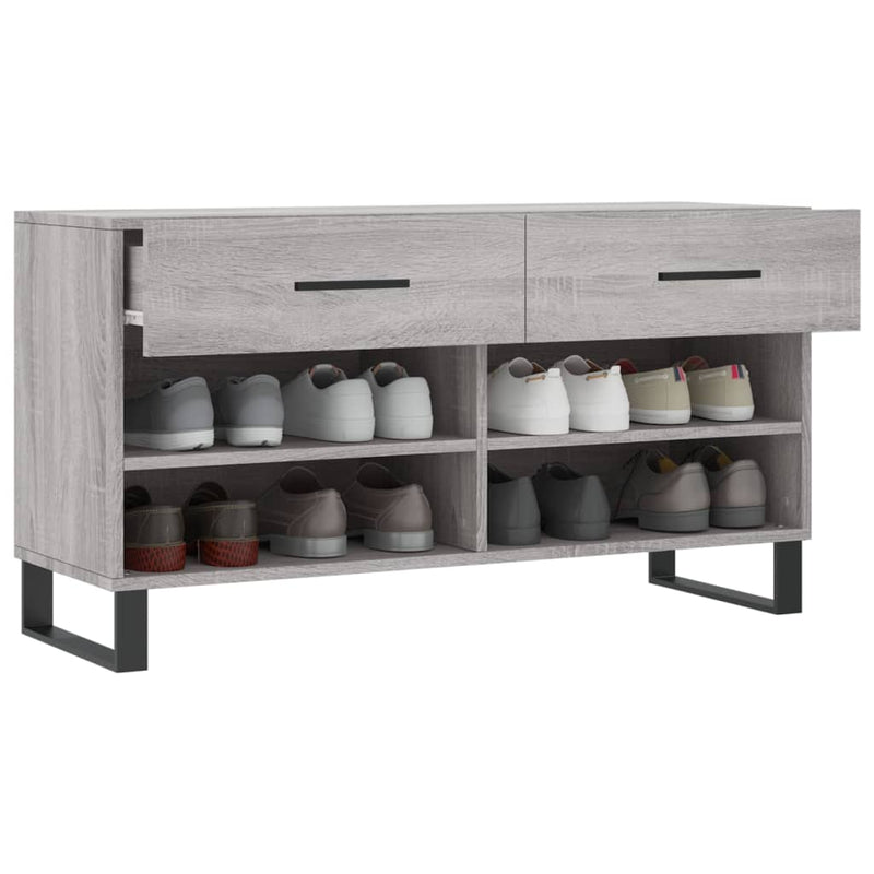 vidaXL szürke sonoma színű szerelt fa cipőpolc 102 x 35 x 55 cm