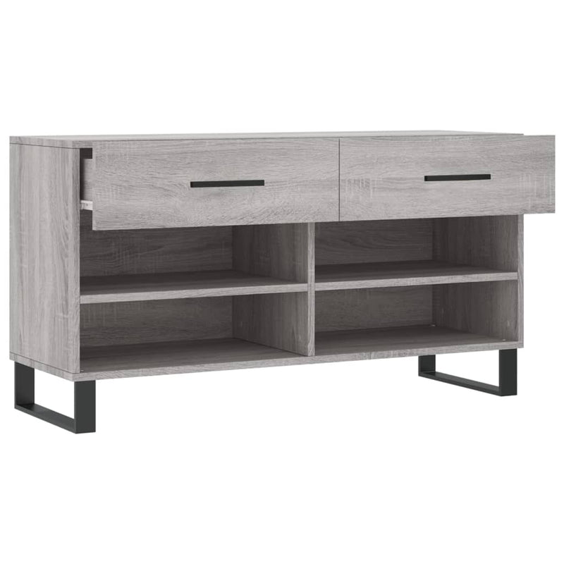 vidaXL szürke sonoma színű szerelt fa cipőpolc 102 x 35 x 55 cm