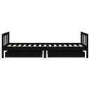 vidaXL fekete tömör fenyőfa gyerekágy keret fiókkal 90x190 cm