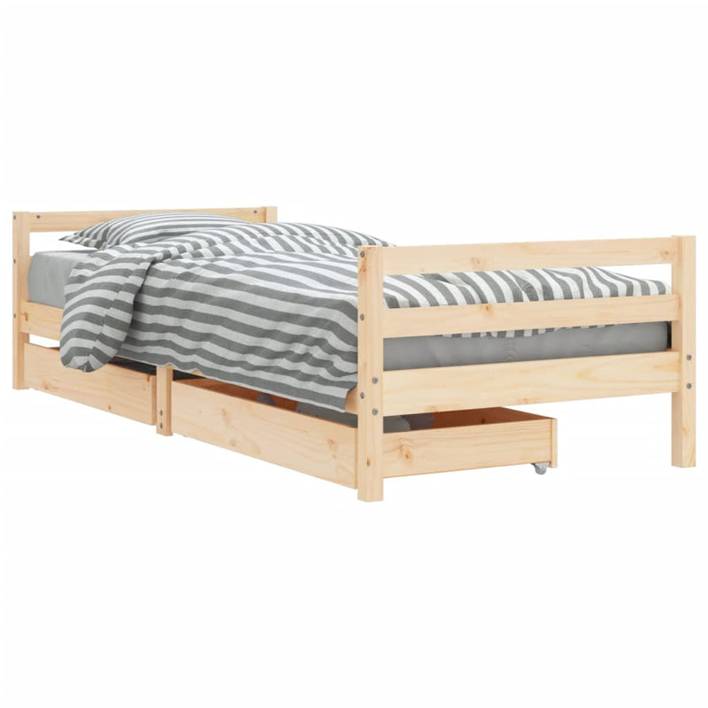 vidaXL tömör fenyőfa gyerekágykeret 80 x 200 cm