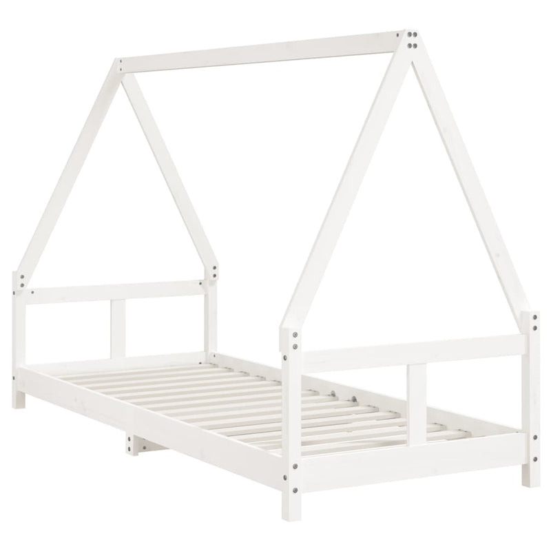 vidaXL fehér tömör fenyőfa gyerekágykeret 80 x 200 cm