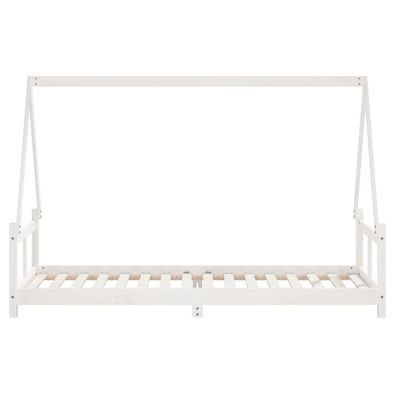 vidaXL fehér tömör fenyőfa gyerekágykeret 80 x 200 cm