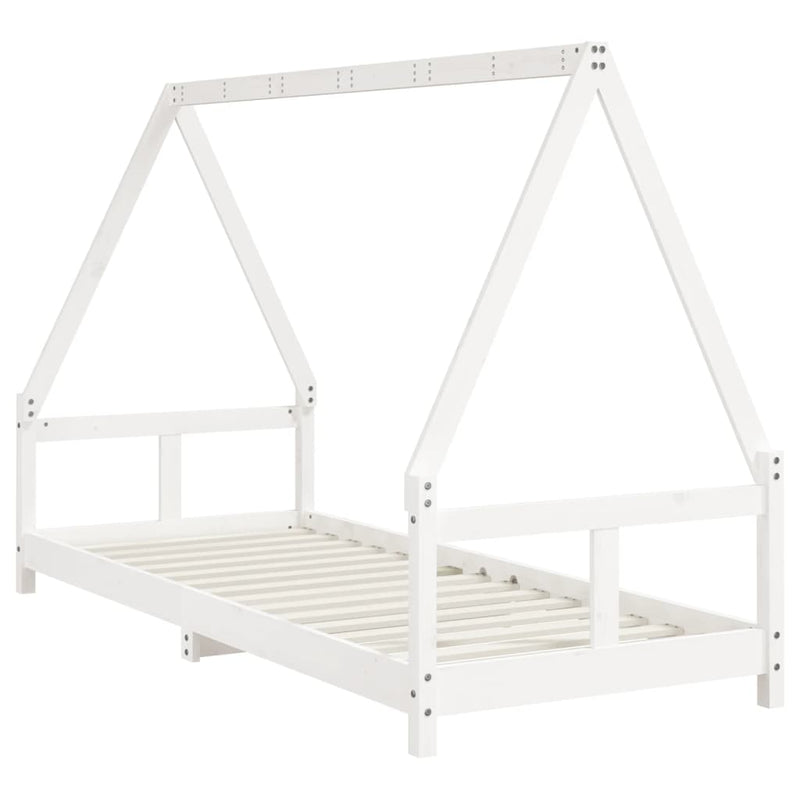 vidaXL fehér tömör fenyőfa gyerekágykeret 80 x 200 cm