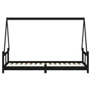 vidaXL fekete tömör fenyőfa gyerekágykeret 80 x 200 cm