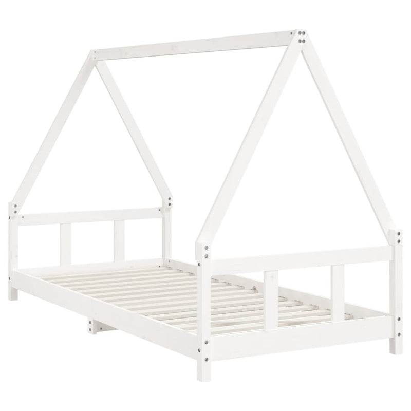 vidaXL fehér tömör fenyőfa gyerekágykeret 90 x 200 cm