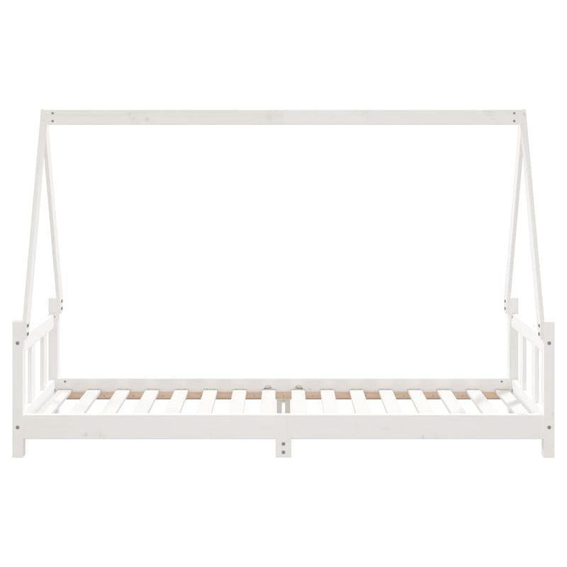 vidaXL fehér tömör fenyőfa gyerekágykeret 90 x 200 cm