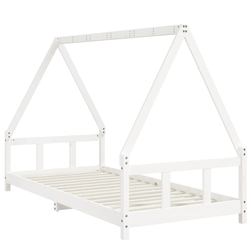 vidaXL fehér tömör fenyőfa gyerekágykeret 90 x 200 cm