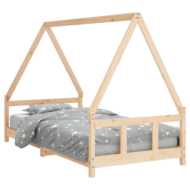 vidaXL tömör fenyőfa gyerekágykeret 90 x 190 cm