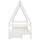 vidaXL fehér tömör fenyőfa gyerekágykeret fiókokkal 90 x 200 cm