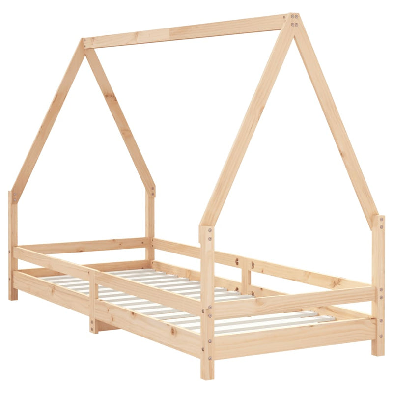 vidaXL tömör fenyőfa gyerekágykeret 80 x 200 cm
