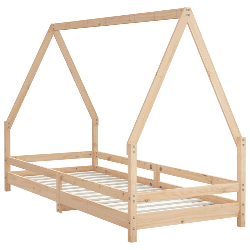 vidaXL tömör fenyőfa gyerekágykeret 80 x 200 cm