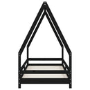 vidaXL fekete tömör fenyőfa gyerekágykeret 80 x 200 cm