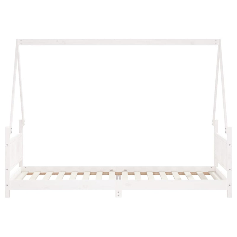 vidaXL fehér tömör fenyőfa gyerekágykeret 80 x 200 cm