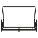 vidaXL fekete tömör fenyőfa gyerekágykeret 80 x 200 cm