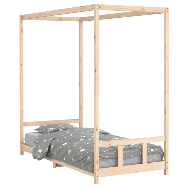 vidaXL tömör fenyőfa gyerekágykeret 90 x 200 cm