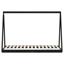 vidaXL fekete tömör fenyőfa gyerekágykeret 90 x 190 cm