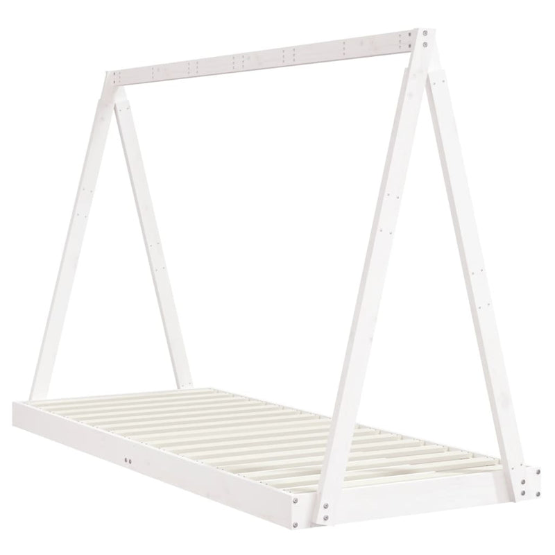 vidaXL fehér tömör fenyőfa gyerekágykeret 80 x 200 cm